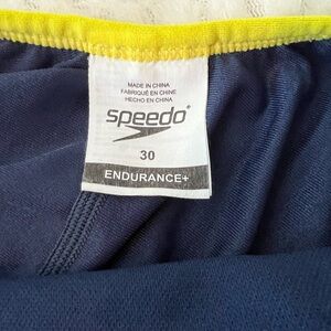 Speedo Endurance+ Swimwear in Navy and Yellow